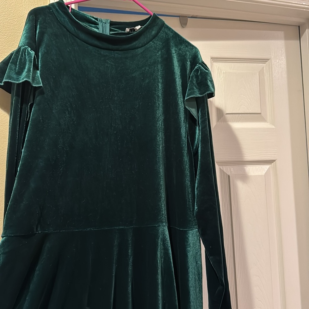 Ivy City Co Long sleeved velvet midi dress